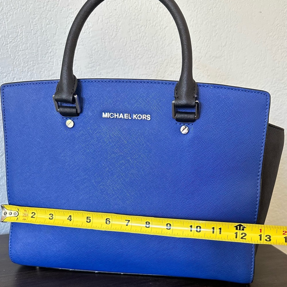 Michael Kors Blue and Black Satchel